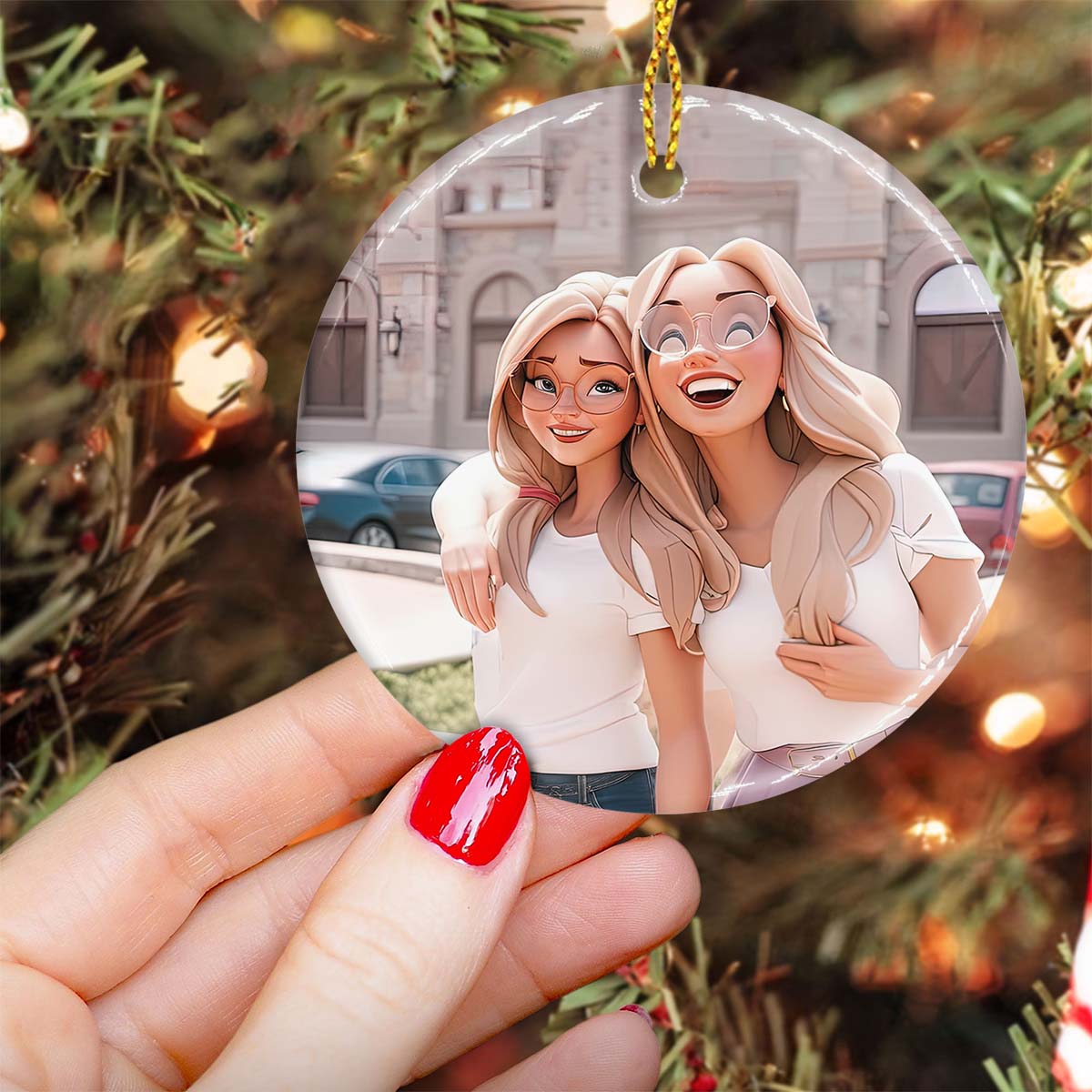 Congrats On Being My Favorite - Gift for friend - Personalized Ceramic Circle Ornament