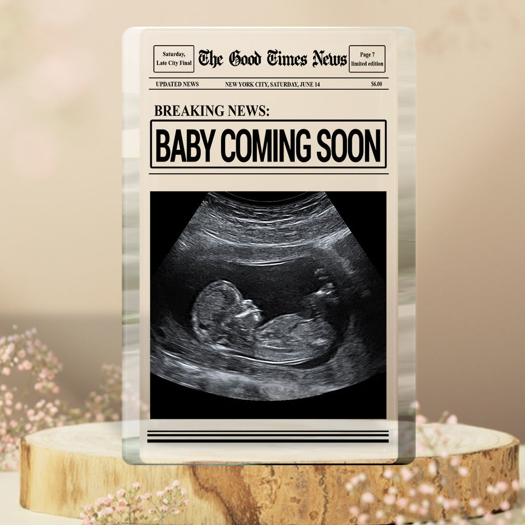 Baby Coming Soon - Personalized Mother Custom Shaped Acrylic Plaque