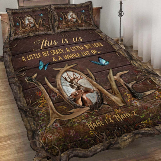 This Is Us - Personalized Couple Hunting Quilt Set
