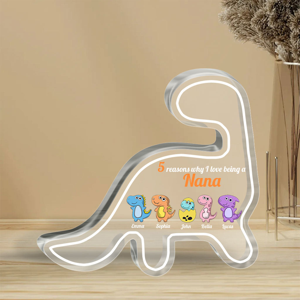 Reasons Why I love Being A Nana - Gift for grandma, mom, aunt, grandpa - Personalized Custom Shaped Acrylic Plaque