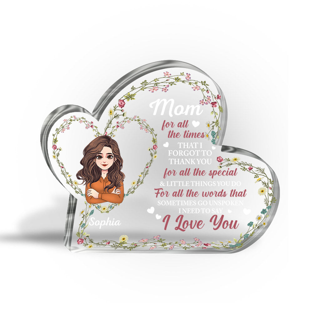 I love you - Personalized Mother's day Custom Shaped Acrylic Plaque