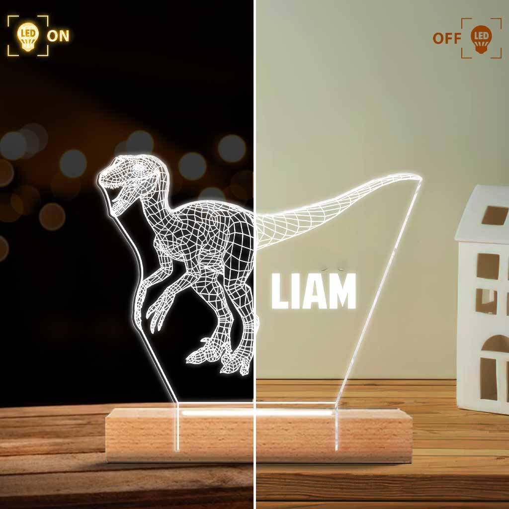 Dinosaur Baby - Personalized Dinosaur Shaped Plaque Light Base