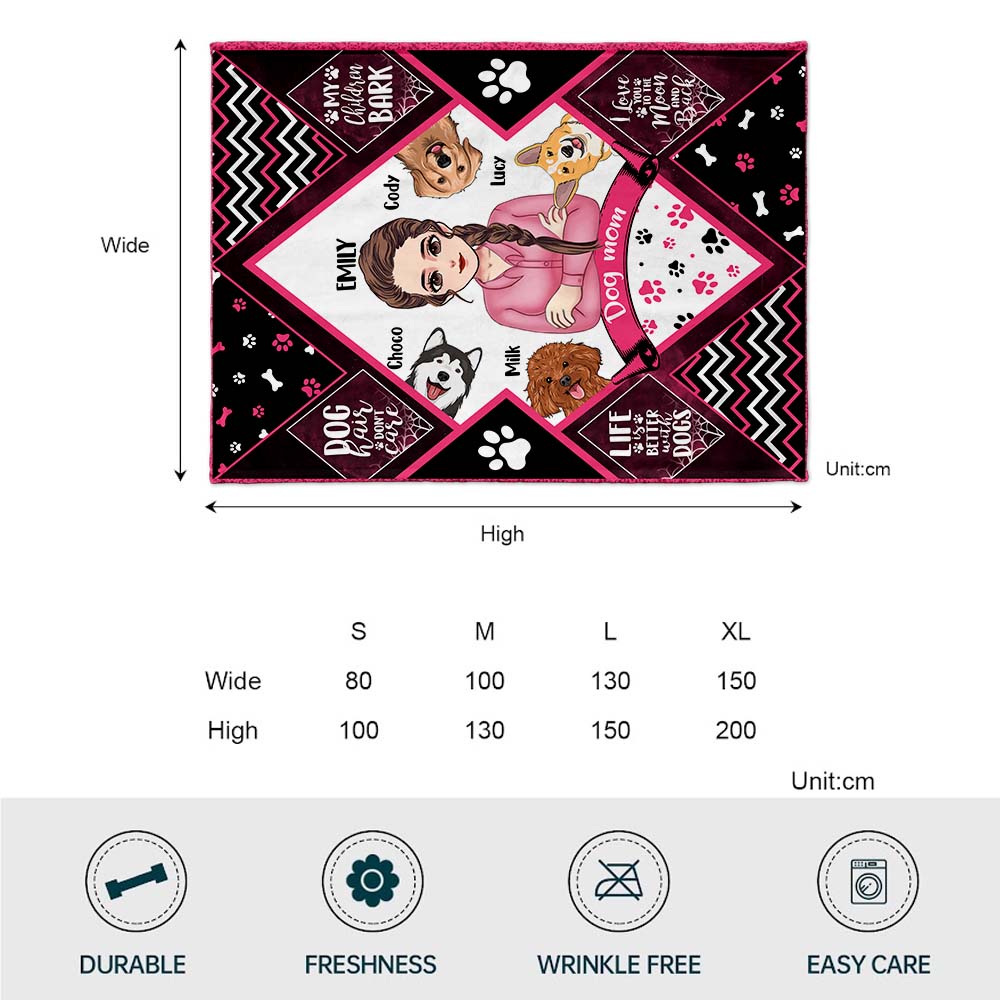 Dog Mom Dog Dad - Personalized Mother's Day Father’s Day Dog Blanket