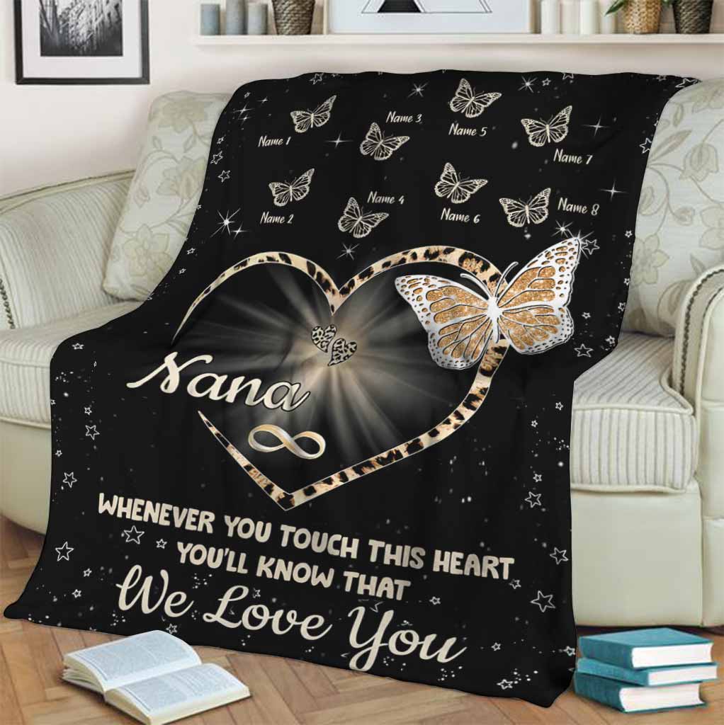 Whenever You Touch This Heart - Personalized Mother's Day Grandma Blanket