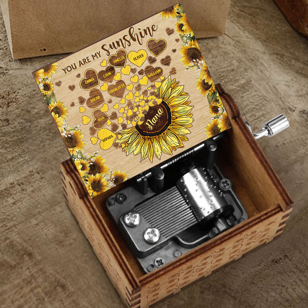 You Are My Sunshine - Personalized Mother's Day Grandma Hand Crank Music Box