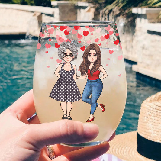 Love You More - Personalized Mother's Day Mother All Over Wine Glass