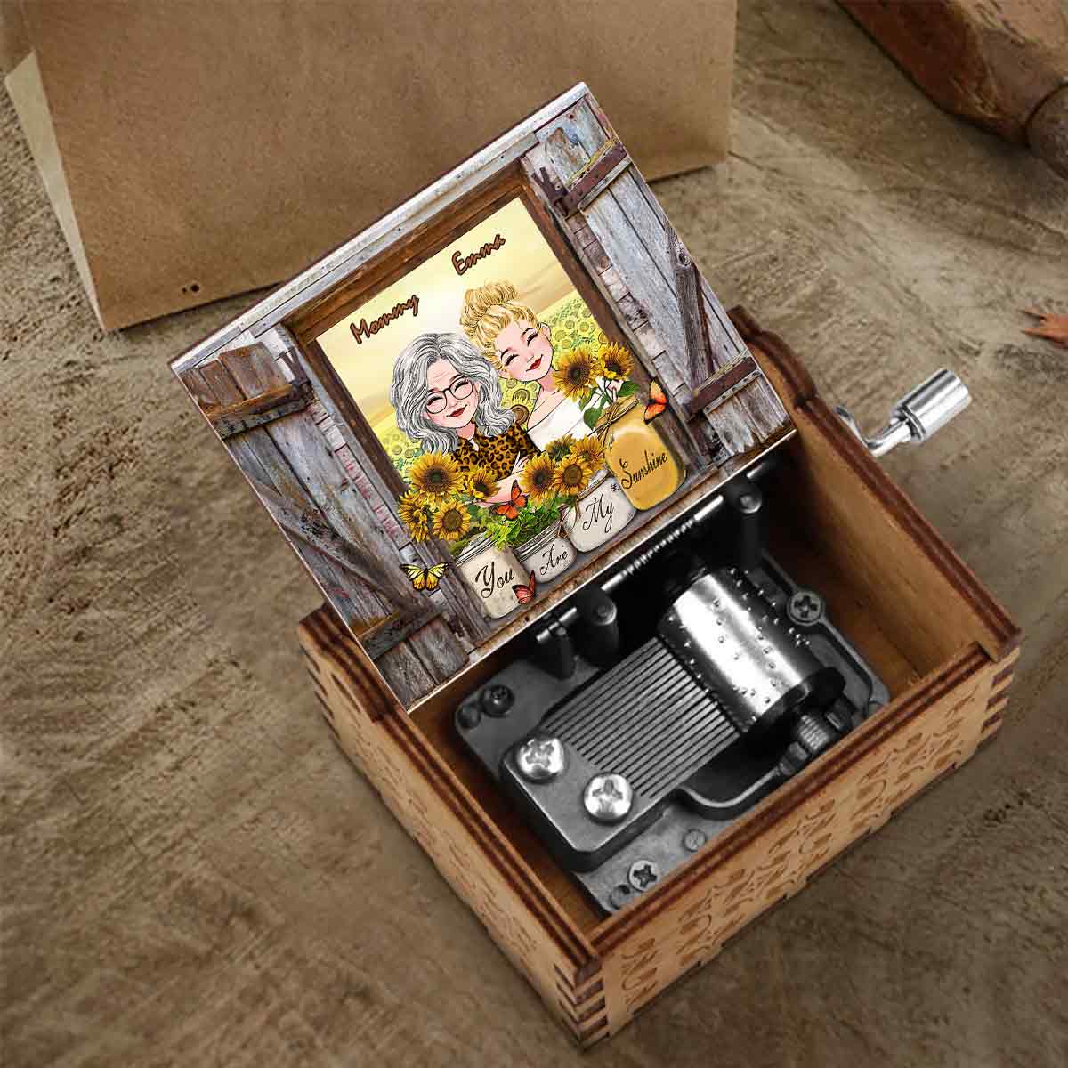 You're My Sunshine - Personalized Mother Hand Crank Music Box