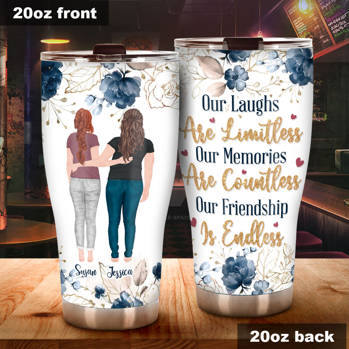 Our Laugh Are Limitless - Personalized Bestie Tumbler