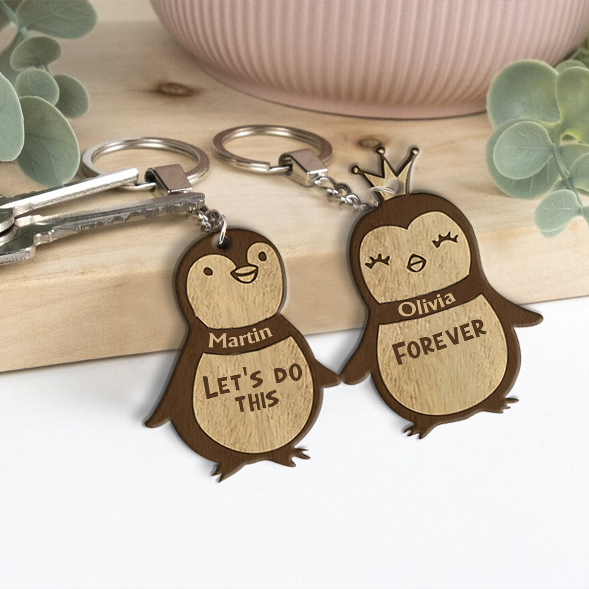 Let's Do This Forever - Personalized Couple Keychain