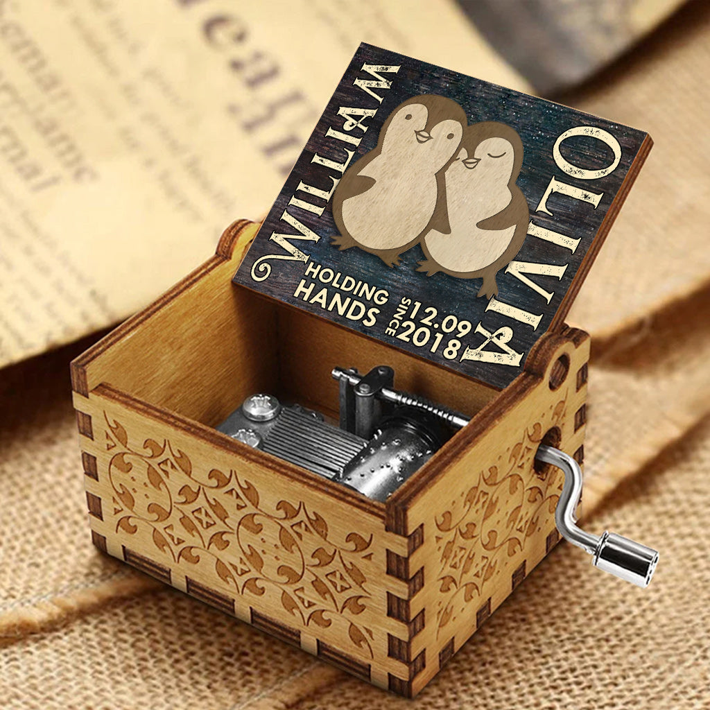 Holding Hands Since - Personalized Couple Hand Crank Music Box