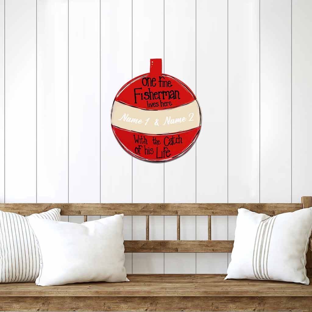 Fisherman Personalized Cut Metal Sign