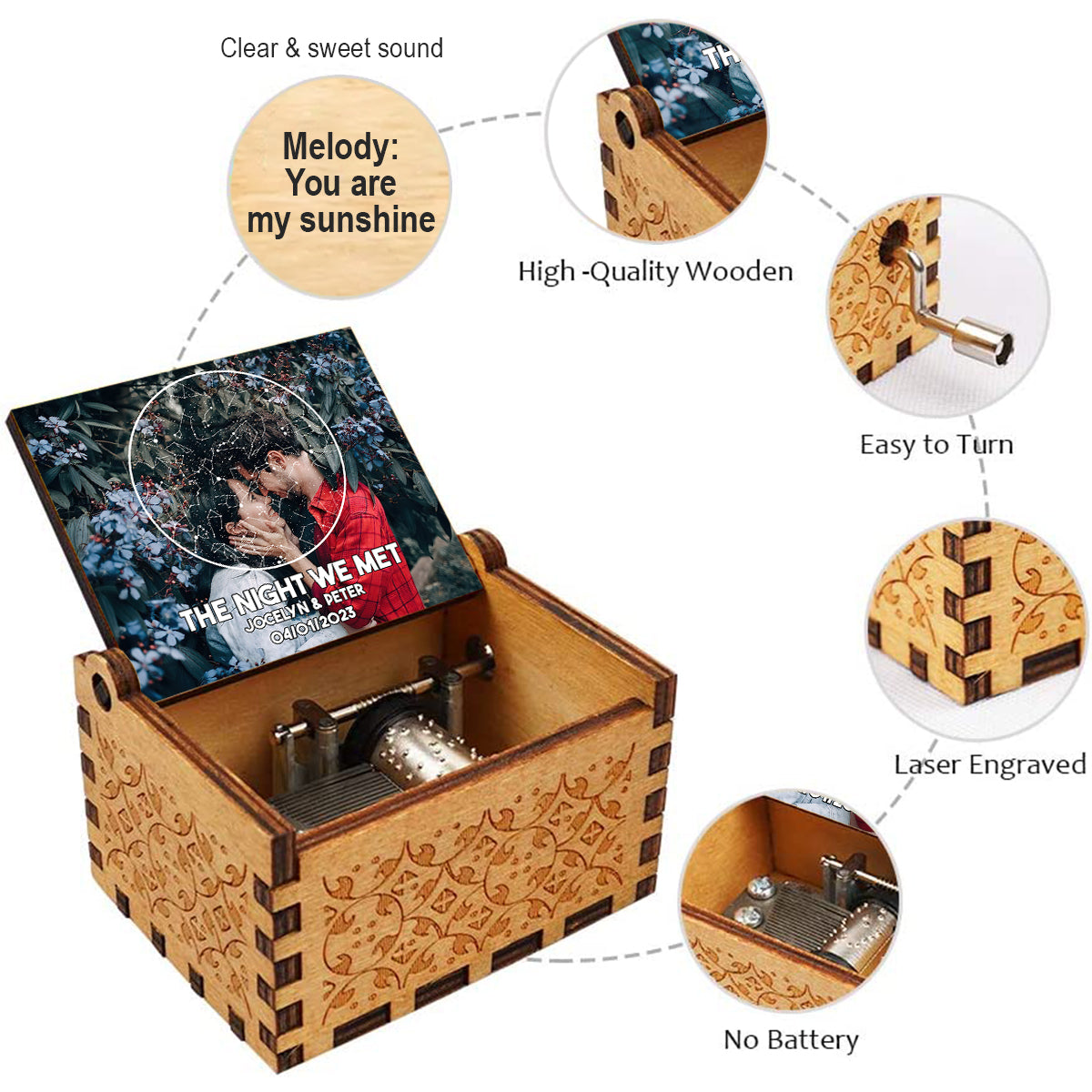 The Night We Met - Personalized Couple Hand Crank Music Box