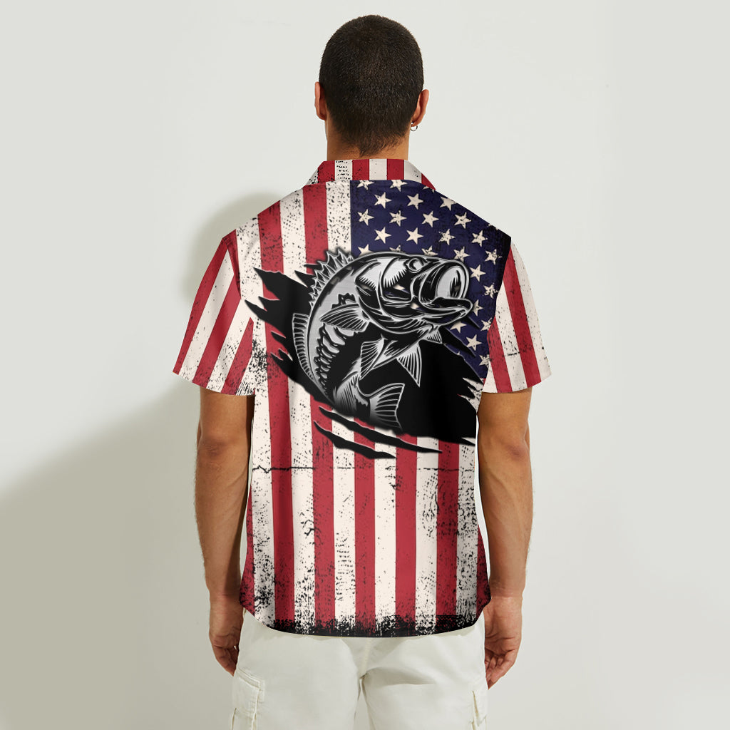 Patriotic Angler - Personalized Fishing Hawaiian Shirt
