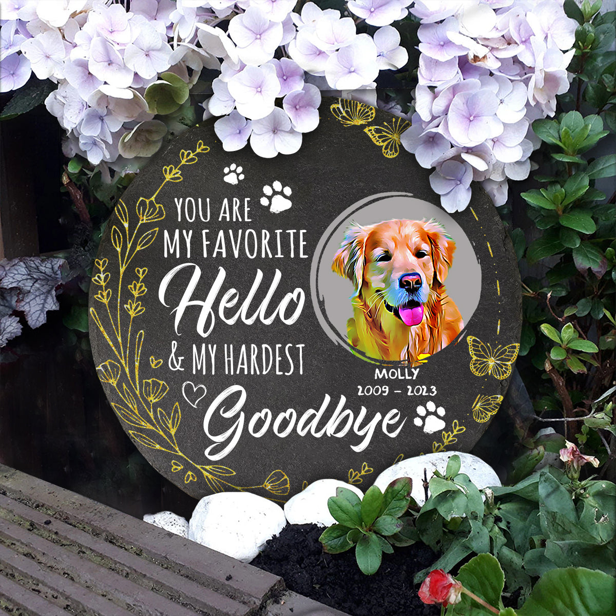 You Are My Favorite Hello - Cat gift for dog lover, cat lover - Personalized Round Shaped Stone