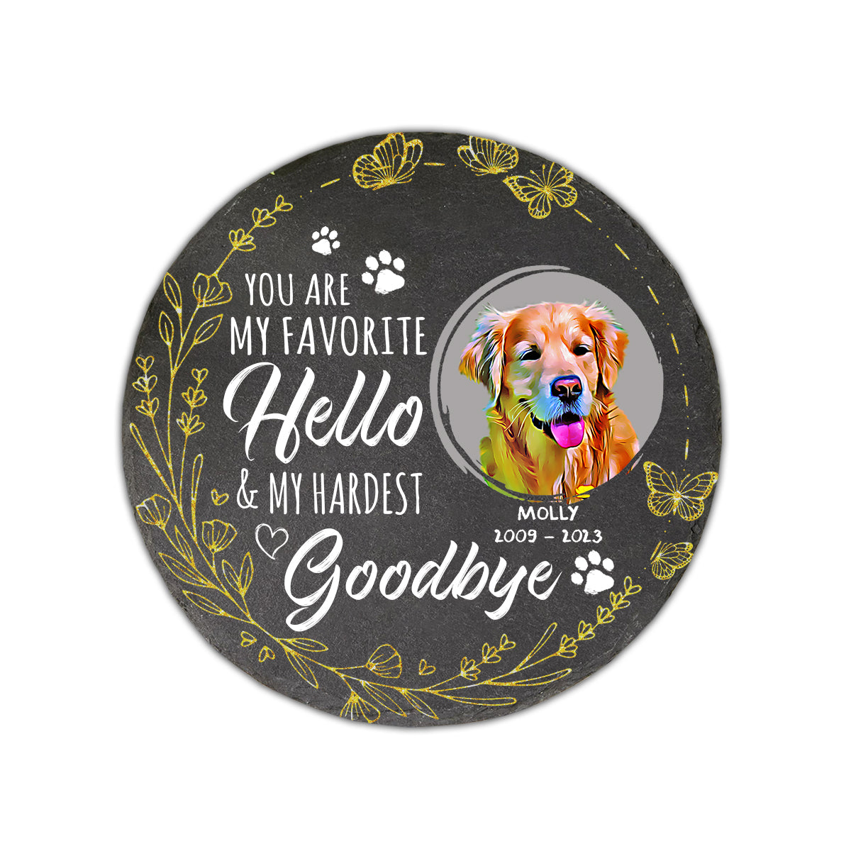 You Are My Favorite Hello - Cat gift for dog lover, cat lover - Personalized Round Shaped Stone