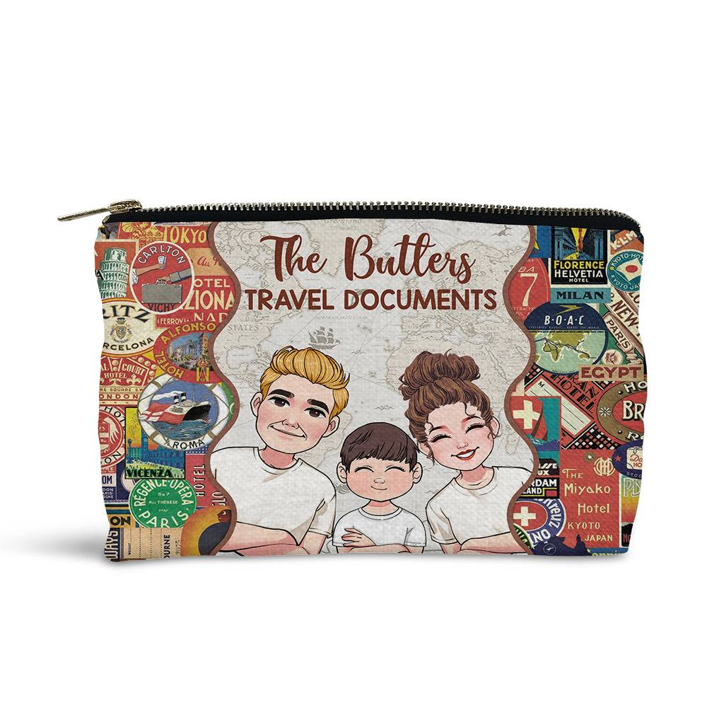 Family Travel Documents - Personalized Travelling Pouch