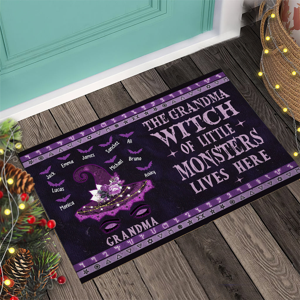 The Grandma Witch of Little Monsters Lives Here - Personalized Grandma Doormat
