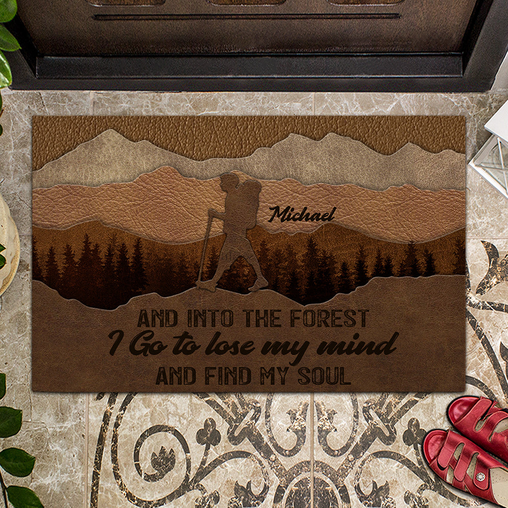 And Into The Forest I Go - Personalized Hiking Doormat
