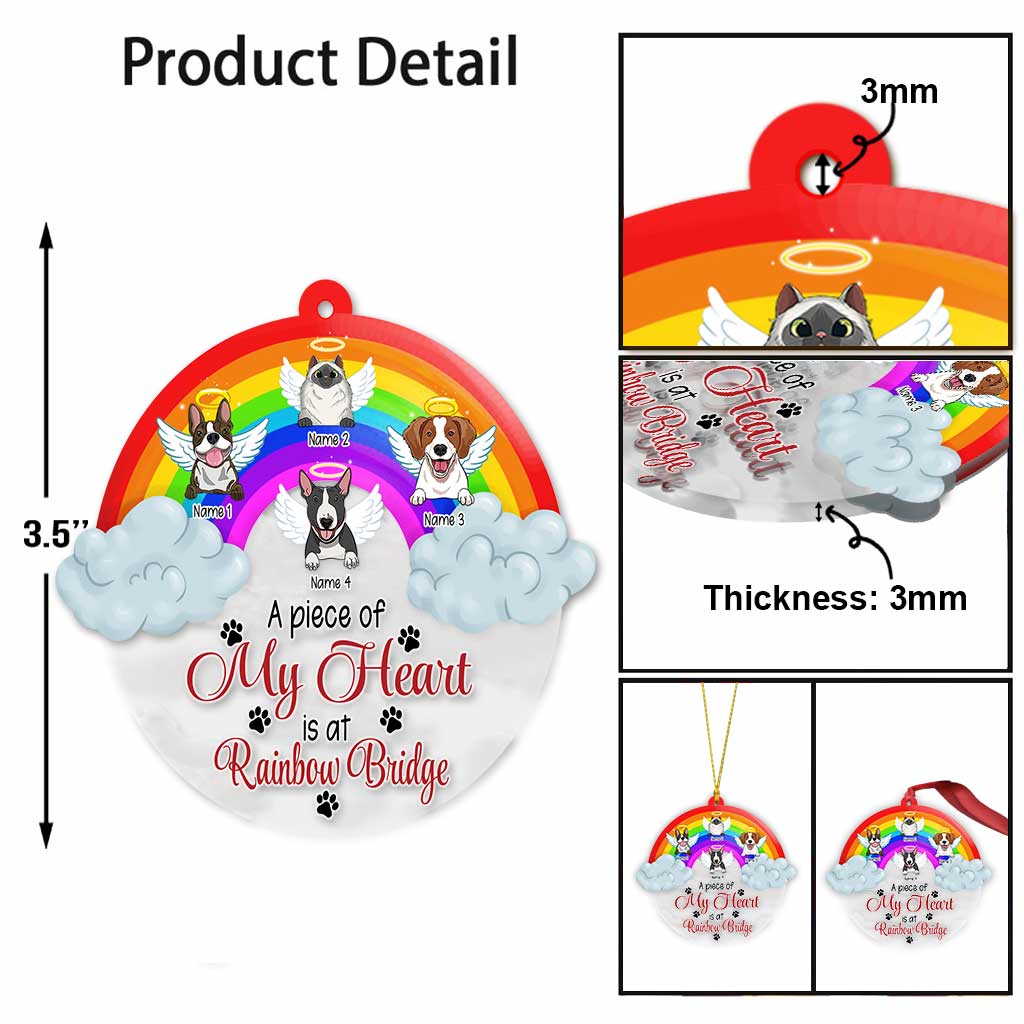 A Piece Of My Heart - Personalized Christmas Dog Transparent Ornament