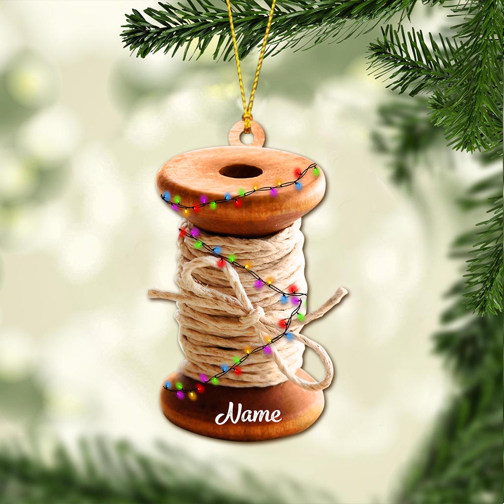 Sewing Items Collection - Personalized Christmas Sewing Ornament (Printed On Both Sides)