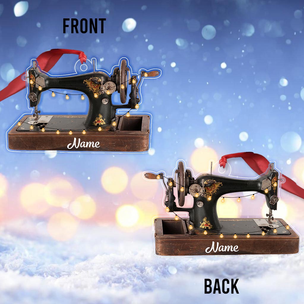 Sewing Items Collection - Personalized Christmas Sewing Transparent Ornament