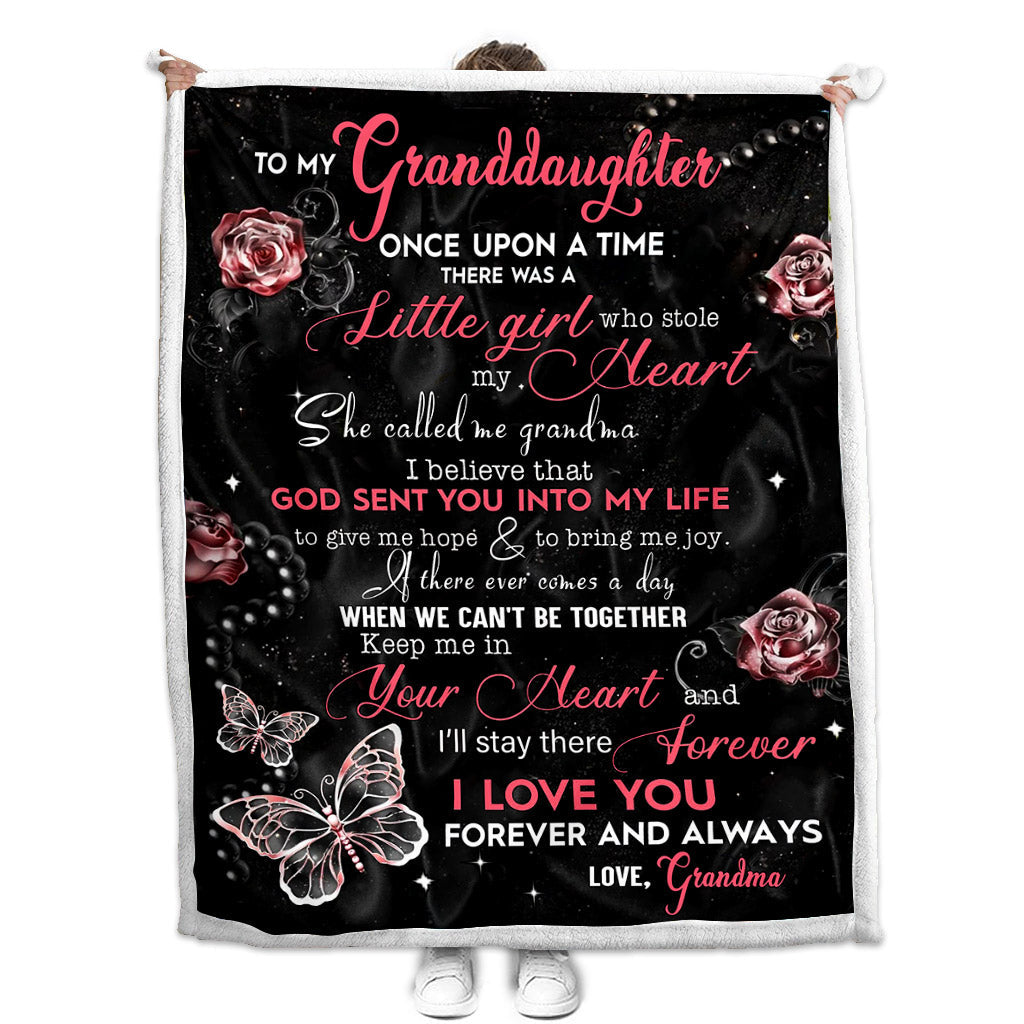To My Granddaughter - Personalized Grandma Blanket