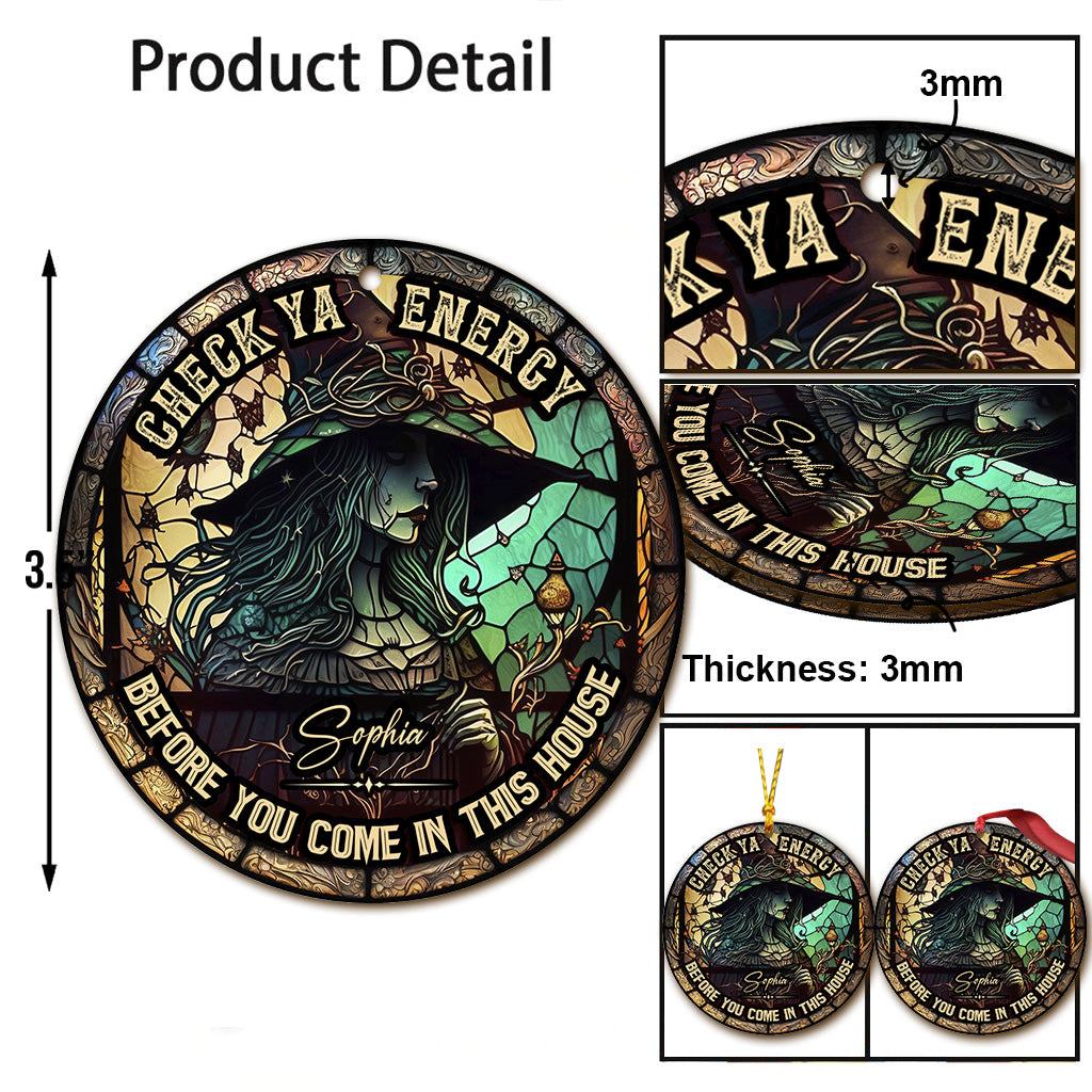 Check Ya Energy - Personalized Witch Ornament