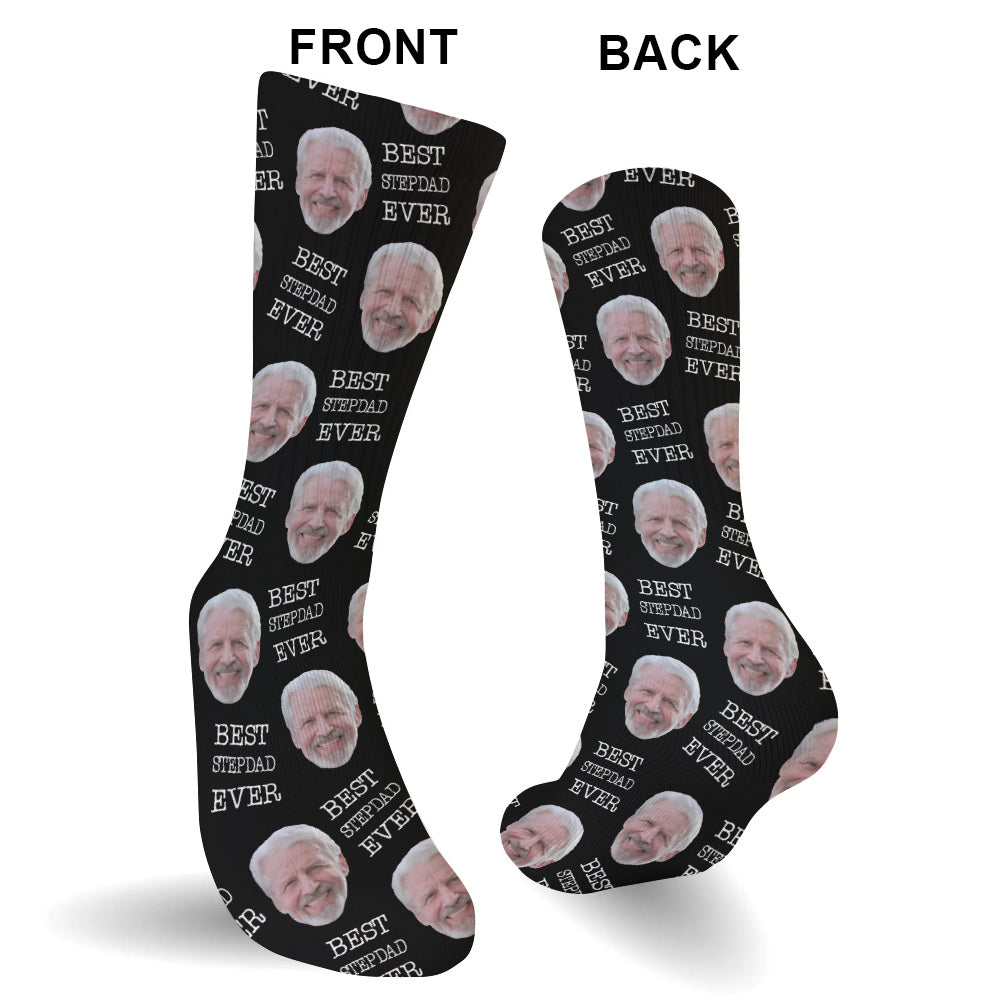 Custom Face - Personalized Step Dad Socks