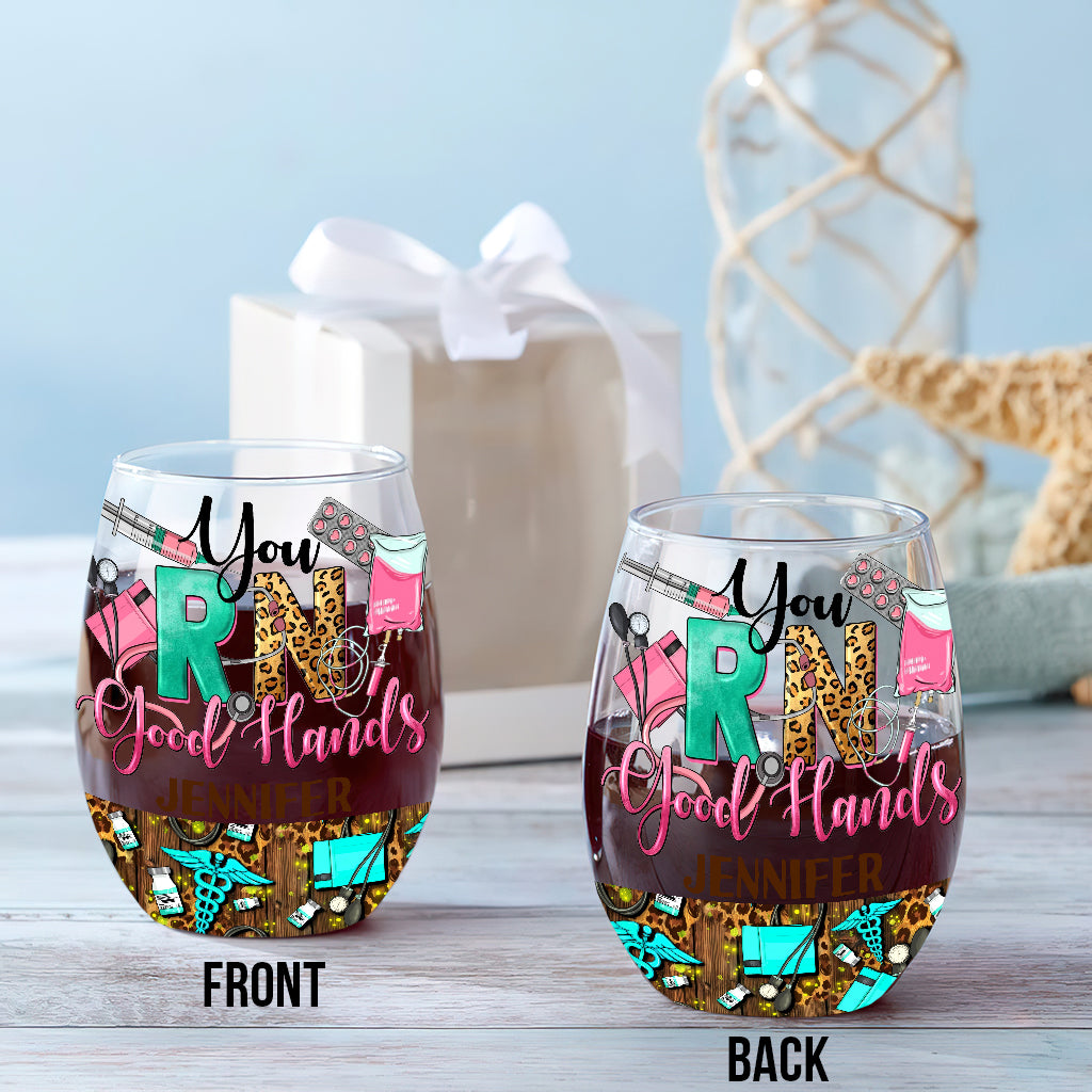 Nurse Life - Nurse gift for mom, her, wife, girlfrend - Personalized All Over Wine Glass