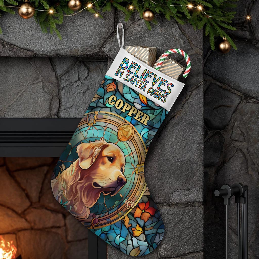 Believes In Santa Paws - Personalized Dog Christmas Stockings