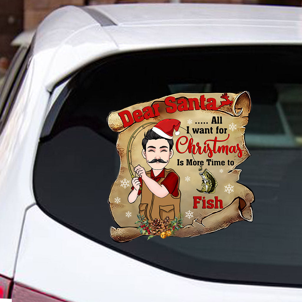 Dear Santa - Personalized Fishing Decal Full