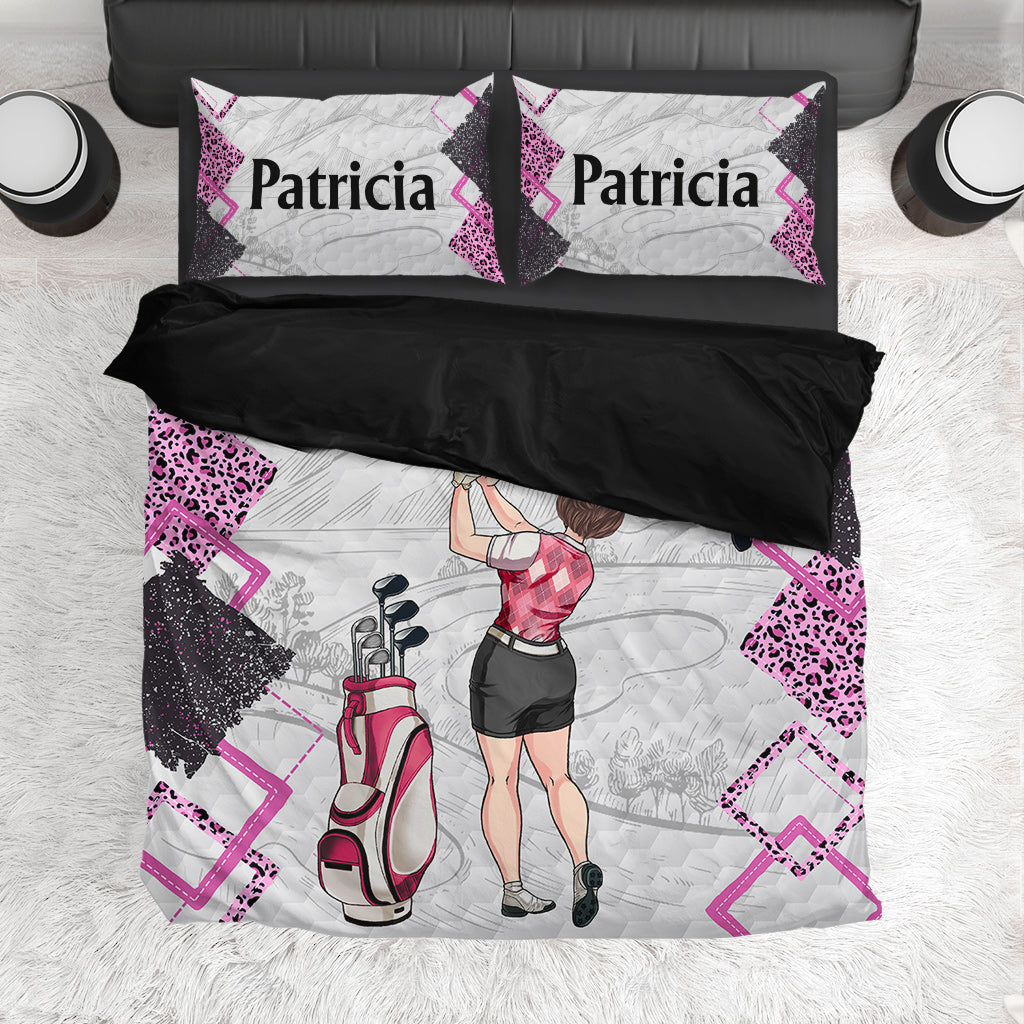 Golf Instruction - Golf gift for her, girlfriend, wife, daughter - Personalized Bedding Set