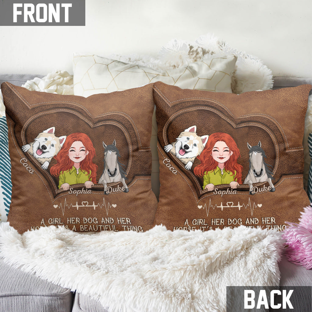 What A Beautiful Thing - Personalized Horse Throw Pillow