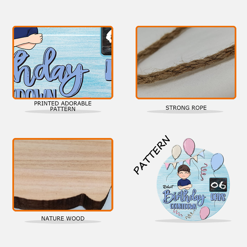 Birthday Countdown - Personalized Family Wood Sign