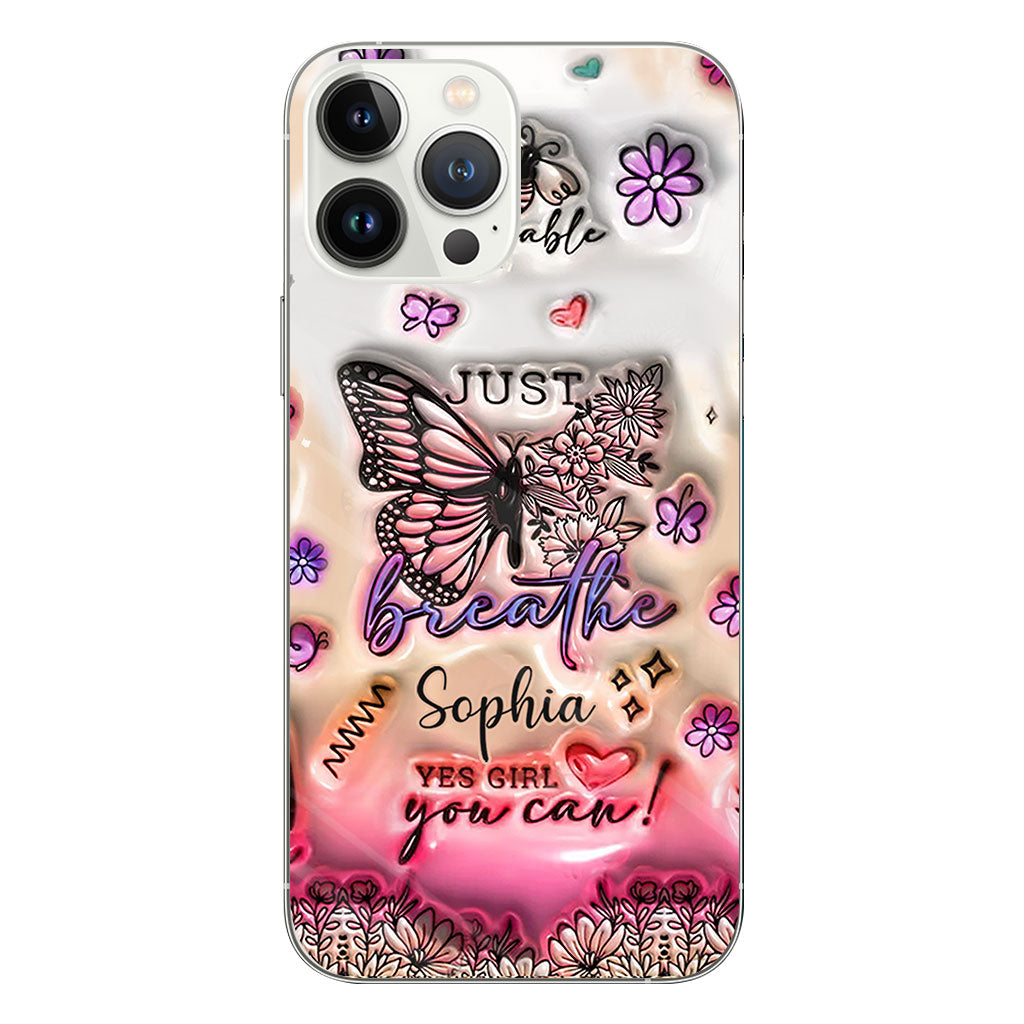 Positive Affirmations Butterfly - Personalized Butterfly Clear Phone Case