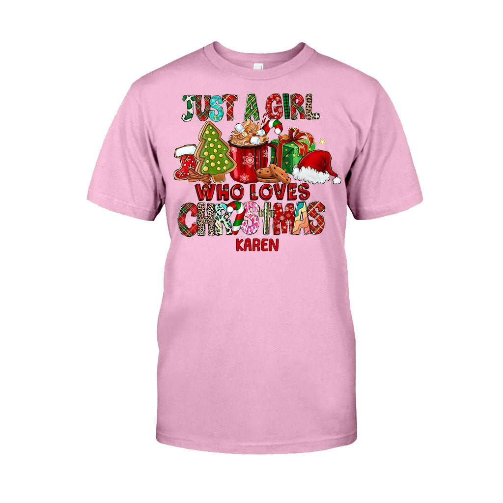 Just A Girl Who Loves Christmas - Personalized Christmas T-shirt And Hoodie