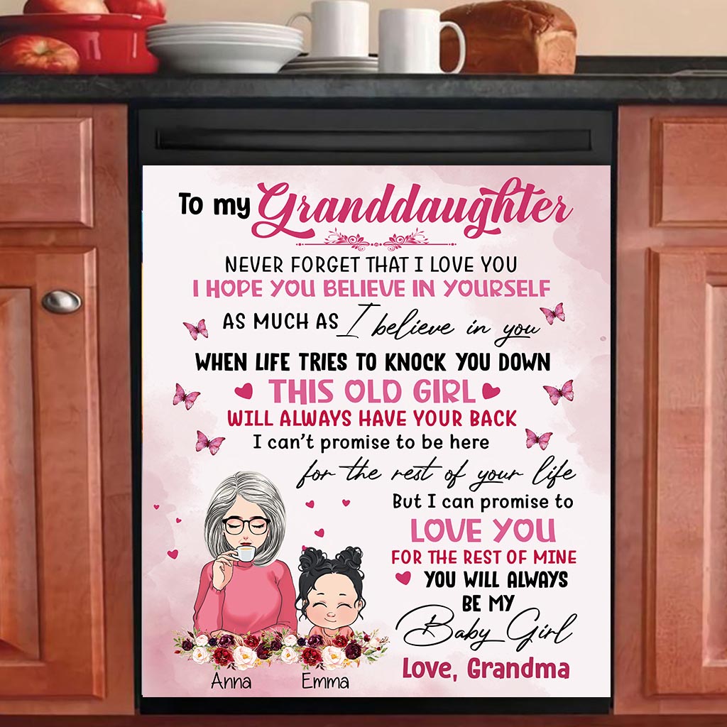To My Granddaughter - Personalized Grandma Dishwasher Cover