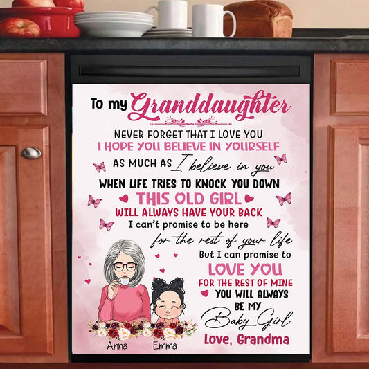 To My Granddaughter - Personalized Grandma Dishwasher Cover