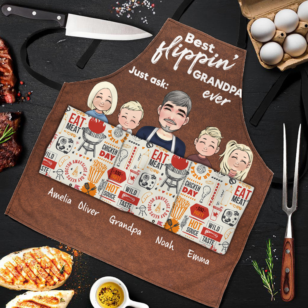 Best Flippin' Dad - Gift for dad, grandma, grandpa, mom, uncle, aunt - Personalized Apron