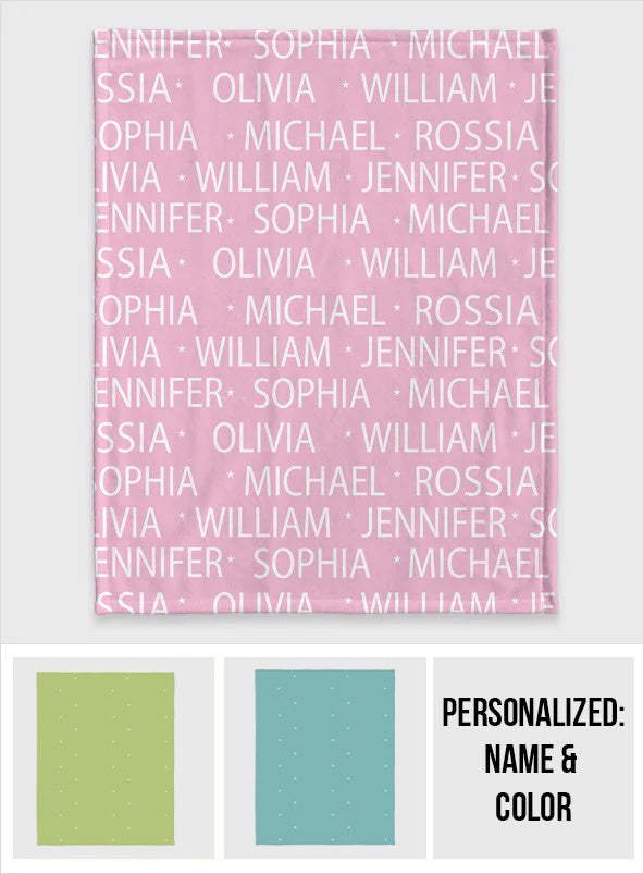 Custom Name Pattern - Personalized Family Blanket