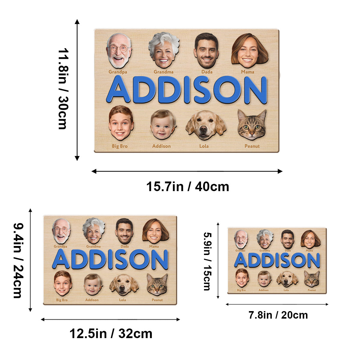 Family Puzzel - Personalized Kid Name Puzzle