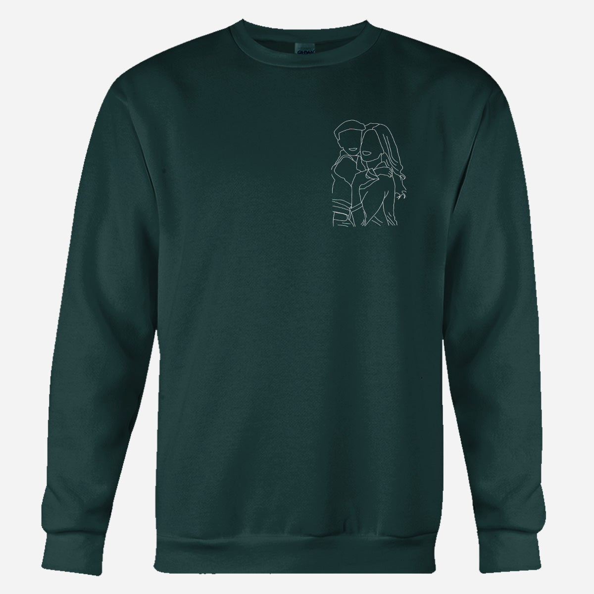 Custom Line Art - Personalized Aunt Embroidered Sweater
