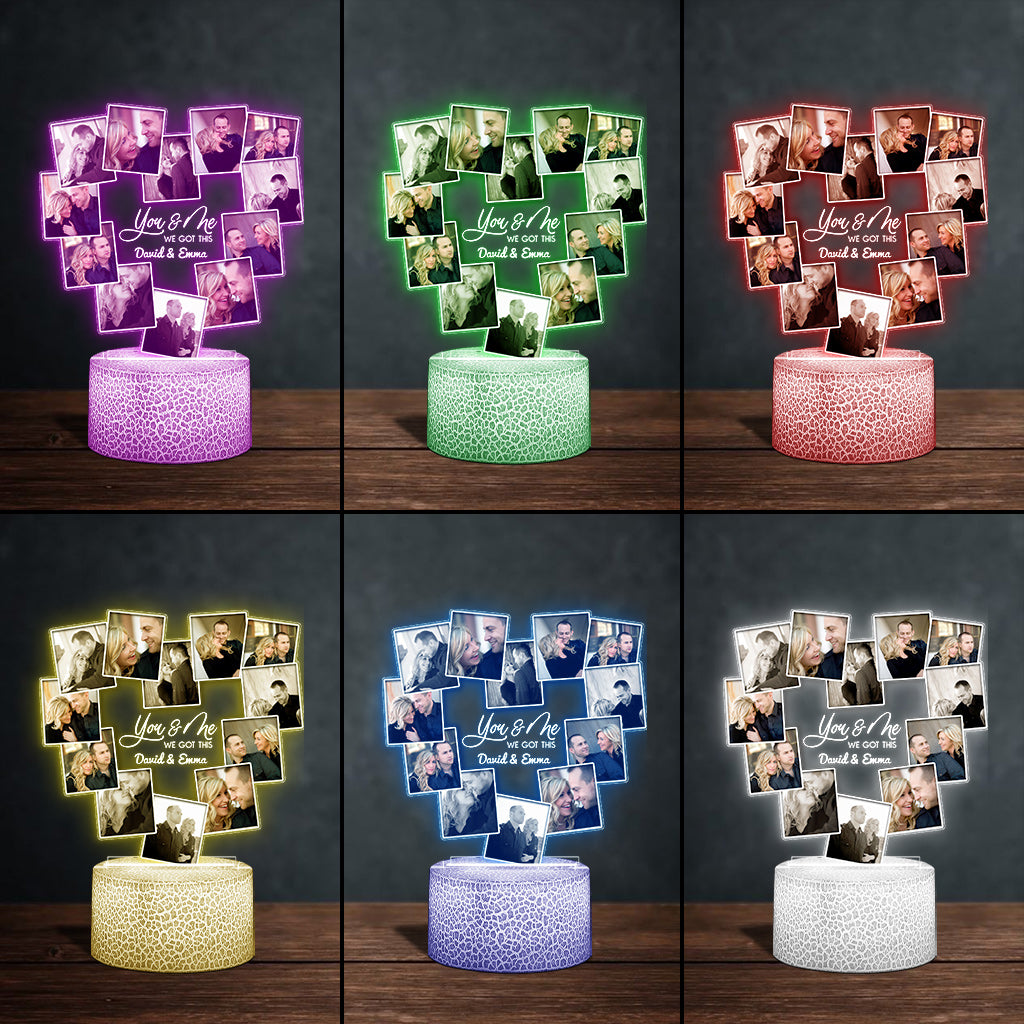 You And Me We Got This - gift for husband, wife, boyfriend, girlfriend - Personalized Shaped Plaque Light Base