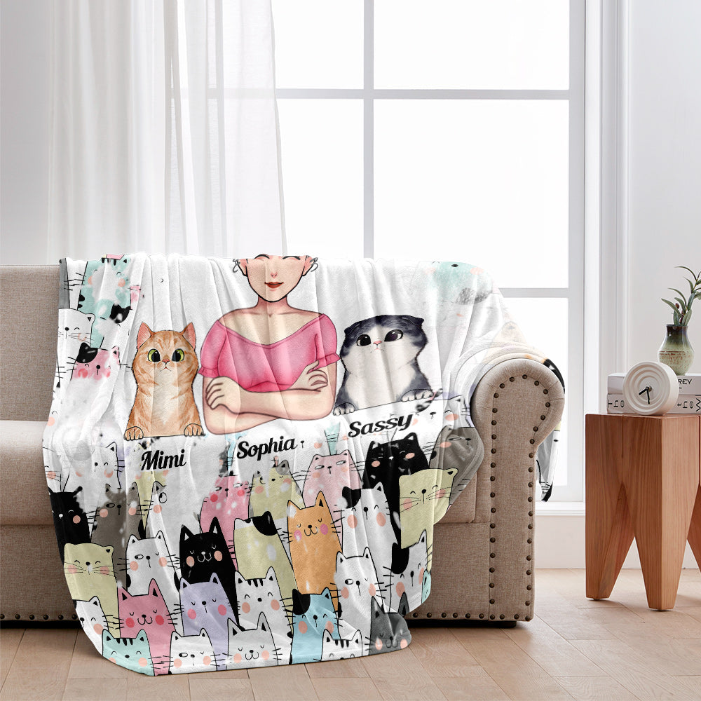 Cat Mom - Personalized Mother's day Cat Blanket