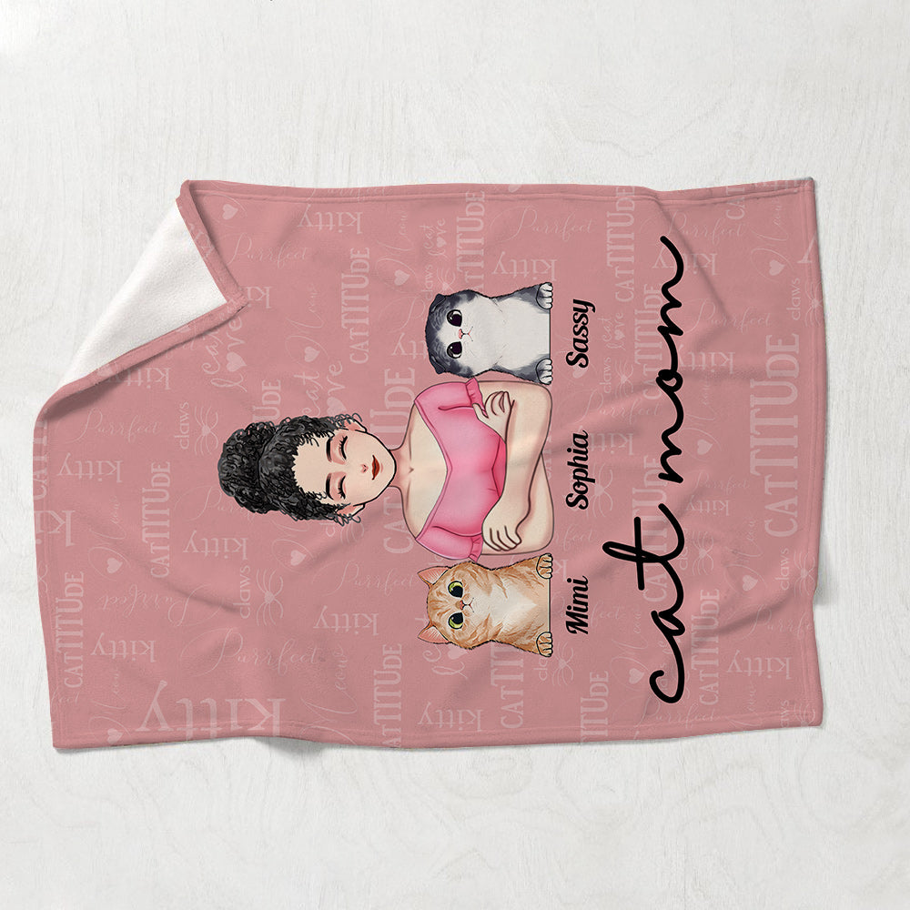 Cat Mom - Personalized Mother's day Cat Blanket