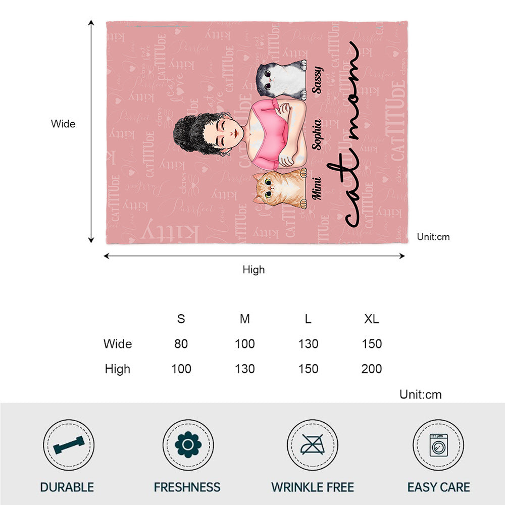 Cat Mom - Personalized Mother's day Cat Blanket