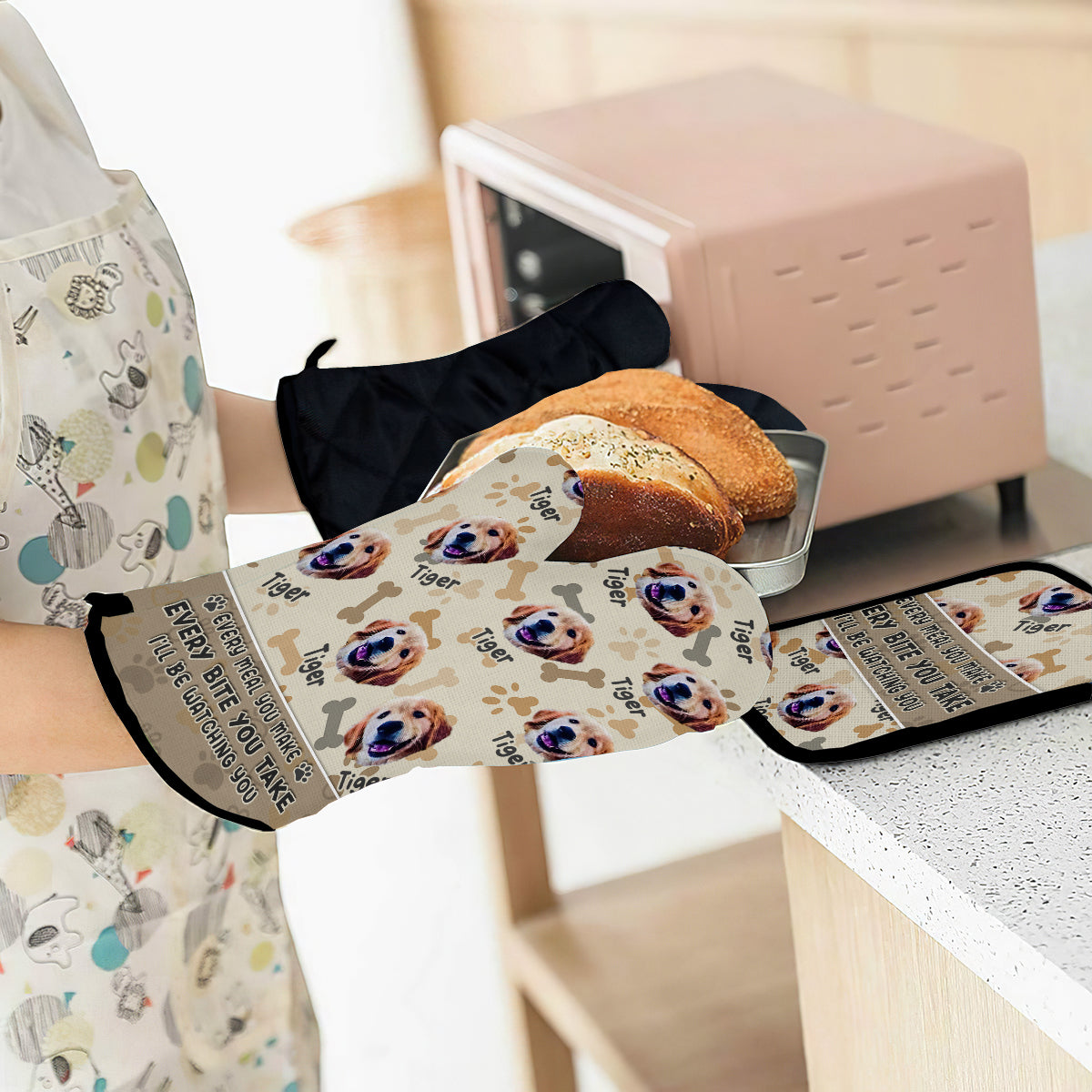 Every Meal You Make - Personalized Baking Oven Mitts & Pot Holder Set