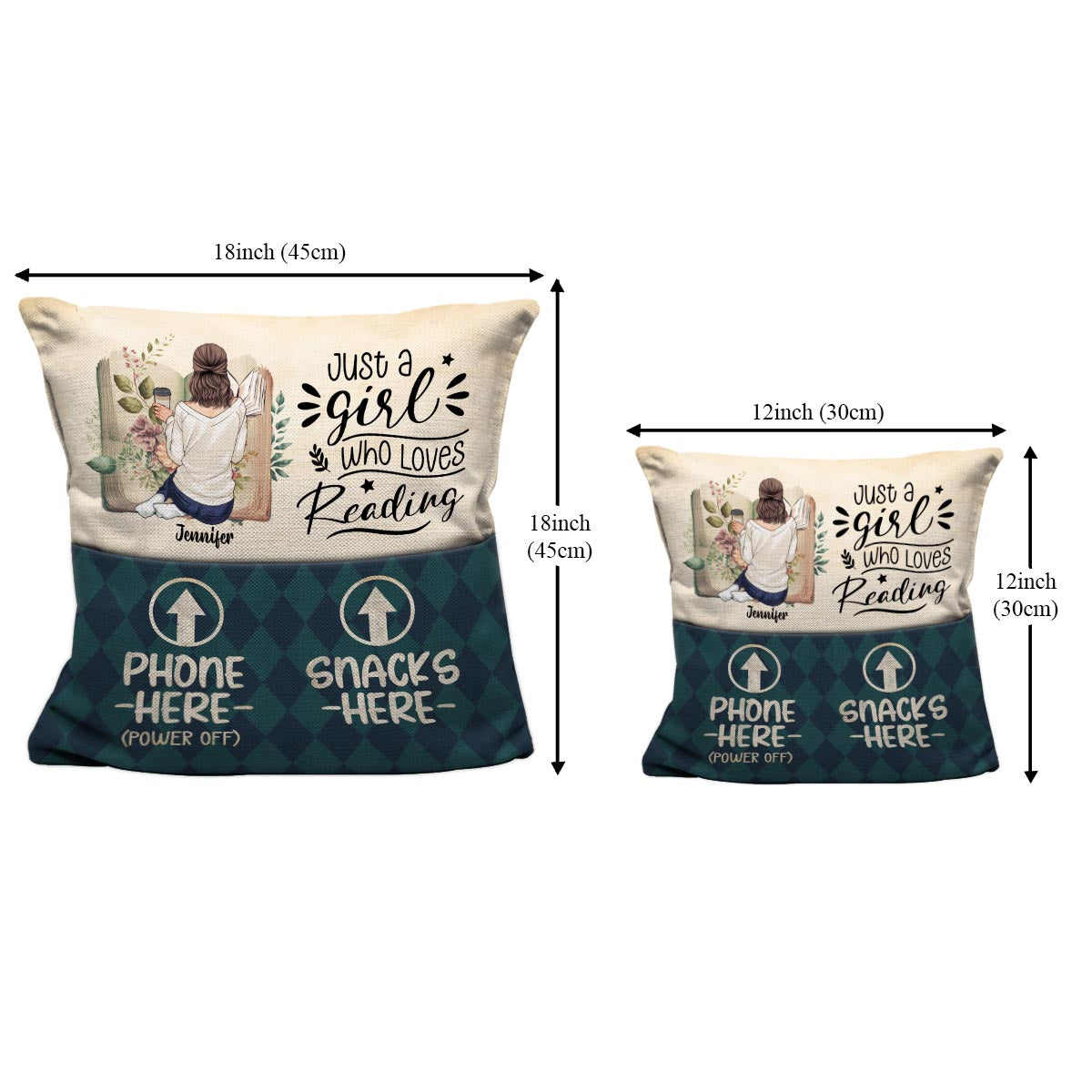 Just A Girl Who Loves Reading - Personalized Book Pocket Pillow