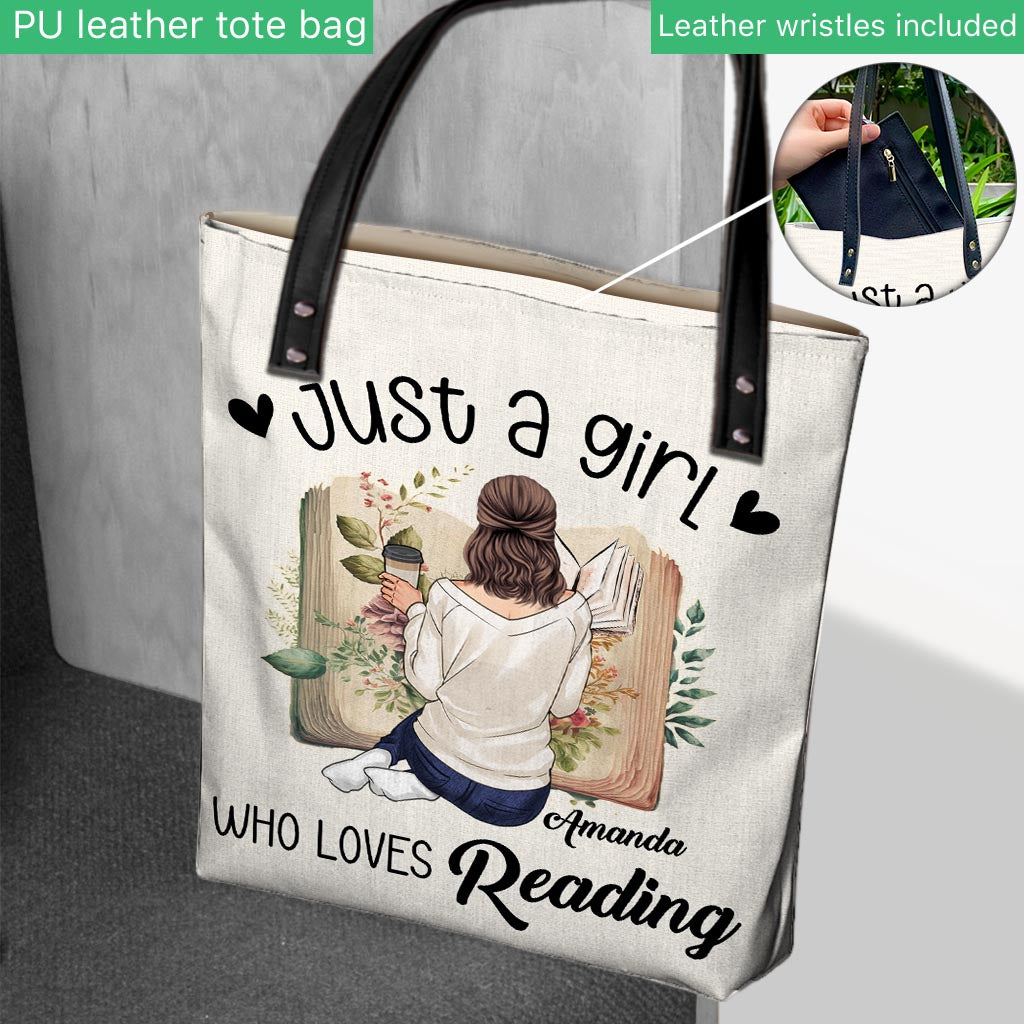 Just A Girl Who Loves Reading - Personalized Book Tote Bag