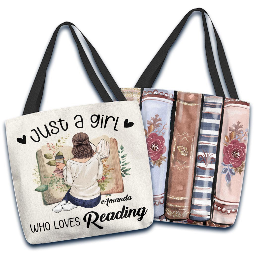 Just A Girl Who Loves Reading - Personalized Book Tote Bag